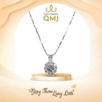 Dây chuyền the moon bạc vòng đeo cổ nữ 925 cao cấp mix dây lụa mì Italy sang trọng QMJ - NT421