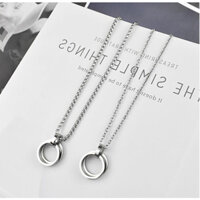 Dây chuyền thép Titan vòng tròn đôi LapLanhStore