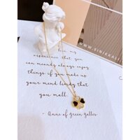 DÂY CHUYỀN TITAN CỎ 4 LÁ PHỐI MÀU ĐEN TRẮNG