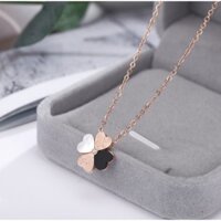 Dây chuyền titan cỏ 4 lá phun cát phối màu