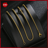 Dây chuyền titan không mặt  - Trang sức Bé Heo BHDC270 - Dây vàng - 3mm