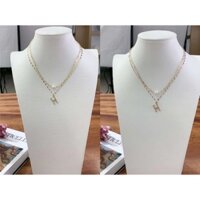 Dây chuyền titan mặt hiệu H mạ vàng + vàng Hồng