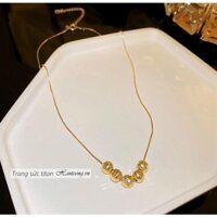 Dây chuyền titan nữ không gỉ mạ vàng 18k thiết kế dạng viên bi thời trang 2557