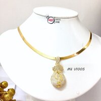 Dây Chuyền Titan Nữ Mạ Vàng Mặt Hũ Lộc V1005 Thiết Kết Tinh sảo Bản Lớn