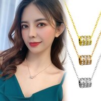 DÂY CHUYỀN TITAN ỐNG TRÒN 3 HÀNG ĐÁ