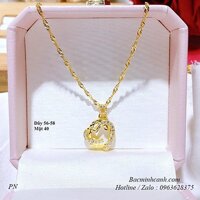 Dây chuyền trái tim lồng đính đá vàng 10k – DCNU271