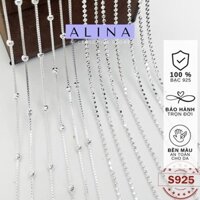 Dây Chuyền Trơn Bạc Kiểu Dáng Cách Điệu Vòng Cổ Bi Tròn Trơn Đơn Giản