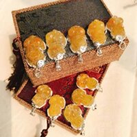 DÂY CHUYỀN TỲ HƯU NỞ HẬU MÀU VÀNG BỌC BẠC - 03 - 850K