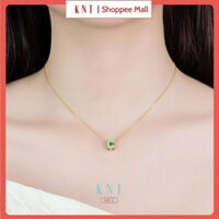 Dây Chuyền vàng 10k đủ bộ chữ cái tráng men xanh, charm dây chuyền màu gold - Dây chuyền nữ [Kim Ngọc Thủy]