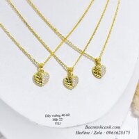 Dây chuyền vàng 10k hình trái tim đính đá DCNU397