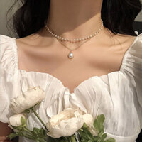 Dây Chuyền Vàng Mặt Ngọc Trai Trắng Vòng Cổ Choker Dây Chuyền Đôi Cho Nữ Trang Sức Quà Tặng Cho Bạn Gái