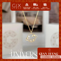 Dây chuyền vàng trắng nữ đẹp 18k sợi mảnh thiết kế hình vũ trụ bling kiểu mới Gix Jewel