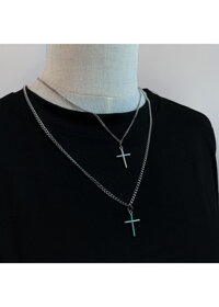 Dây chuyền vòng cổ chữ thập kép unisex - Mẫu 1