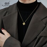 Dây Chuyền, Vòng Cổ Cỏ 4 Lá (Đính Đá) Titan Mạ Vàng Cao Cấp Không Gỉ Bền Màu CJG-5240, #ssl_accessories