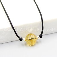 Dây Chuyền Vòng Cổ Handmade Đá Agate Đỏ Cam 8MM, Trang Sức Phong Thuỷ, Mệnh Hoả, Mệnh Thổ S50 - Bead Art 3 - Citrine-Thổ, Kim