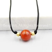 Dây Chuyền Vòng Cổ Handmade Đá Agate Đỏ Cam 8MM, Trang Sức Phong Thuỷ, Mệnh Hoả, Mệnh Thổ S50 - Bead Art 3 - Agate-Hoả, Thổ