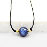 Dây Chuyền Vòng Cổ Handmade Đá Agate Đỏ Cam 8MM, Trang Sức Phong Thuỷ, Mệnh Hoả, Mệnh Thổ S50 - Bead Art 3 - Kyanite-Thuỷ,Mộc