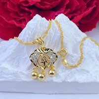 Dây Chuyền, Vòng Cổ Nữ Xoắn Mạ Vàng 18K Kèm Mặt Khoá Trường Mệnh Sang Trọng