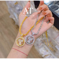 Dây chuyền vòng cổ phối mặt chữ T đính đá lấp lánh - AT Cái Tiệm Trang Sức