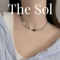 Dây Chuyền/ Vòng Cổ Thép Không Gỉ Unisex Mini Smile Face thesolvn