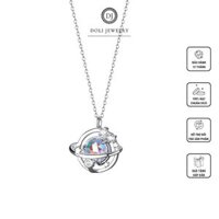 Dây chuyền, vòng cổ tiểu hành tinh ôm đá mặt trăng moonstone bạc Ý S925 - DOLI JEWELRY