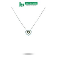 Dây Chuyền, Vòng Cổ Trái Tim Bạc 925 Mặt Xi Vàng 10K  Chính Hãng Bạc Hiểu Minh DMD497