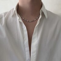Dây chuyền & vòng tay nam TOBA hạt Titan chữ nhật sang trọng bằng Titan không gỉ