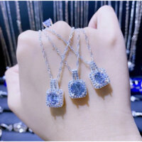 Dây chuyền xoắn dão mặt đá vuông basic xinh xắn