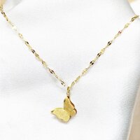 Dây Chuyền Xoắn Mặt Bướm Cát Titan Ko Đen TT 3766 - Vàng