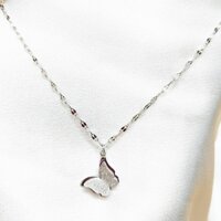 Dây Chuyền Xoắn Mặt Bướm Cát Titan Ko Đen TT 3766 - Bạc