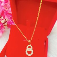 Dây chuyền xoắn + mặt đá mạ vàng RCLN