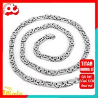 Dây chuyền xoắn nam titan cao cấp đẹp sang trọng inox thép không gỉ trangsucpt kích cỡ 8mm màu trắng PTDCNA45