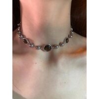 Dây chuyền xương đòn đá mắt mèo màu hổ phách mùa thu đông, dây chuyền áo len đa năng cao cấp, sản phẩm hot của người nổi tiếng trên mạng