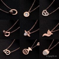 Dây chuyền xương đòn đơn giản Hàn Quốc cho phụ nữ, thời trang, mặt dây chuyền vàng bằng thép titan, phụ kiện quần áo đa năng cho phụ nữ