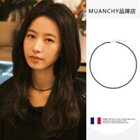 Dây chuyền xương đòn Zhuangjie, cảm xúc, Chu Yutong, choker đá spinel đơn giản, mùa xuân ngọt ngào, nữ tính, màu đen, tinh tế, cùng kiểu dáng.
