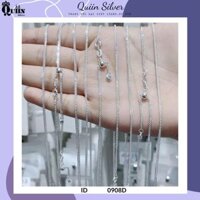Dây chuyền/Vòng cổ bạc ta, bạc S925 Quiin - Chỉ sợi dây có đầu rút chỉnh chiều dài dành cho nữ 0908D