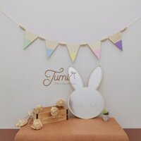 Dây cờ tam giác hạt gỗ trang trí tường, nhà cửa, phụ kiện trang trí chụp ảnh, decor sinh nhật.