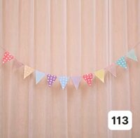 Dây cờ tam giác phối họa tiết đủ màu (có 2 mẫu)