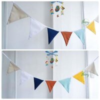 Dây cờ tam giác vải phong cách Scandinavi, dài 2,2m trang trí Decor Sinh nhật - Flag Garland