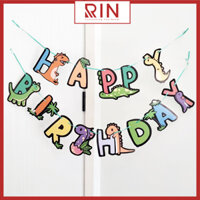 Dây cờ trang trí  Dây cờ treo Sinh nhật  Happy birthday dùng để trang trí nhiều mẫu - Mẫu khủng long 1