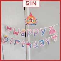 Dây cờ trang trí  Dây cờ treo Sinh nhật  Happy birthday dùng để trang trí nhiều mẫu - Công chúa 1