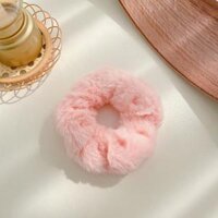Dây cột tóc lông mềm xinh xắn, phù hợp cho mùa xuân - Hồng