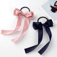 Dây Cột Tóc Nơ Vải Duy Băng Dài - Màu Hồng