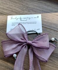 Dây Cột Tóc Nơ Voan Ngọc Trai  - Tím