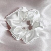 Dây cột tóc scrunchies dễ thương - Trắng - satin