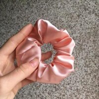 Dây cột tóc scrunchies dễ thương - Hồng - satin
