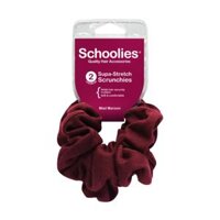 Dây Cột Tóc Vải Màu Đỏ Đô, Supa-Stretch Scrunchies, Mad Maroon, 2 Cái - SCHOOLIES