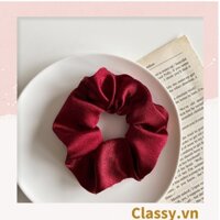 DÂY CỘT TÓC VẢI SCRUNCHIES SATIN MỜ HOT TREND, chất liệu satin mờ PK213 - PK213-DO