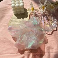 Dây cột tóc vải voan thêu hoa cúc họa mi - ánh ngọc