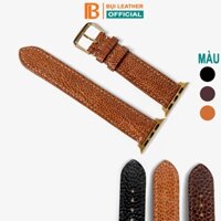 Dây da apple watch Bụi leather - D109, da đà điểu, khâu tay thủ công- series 3 series 4 series 5 series 6